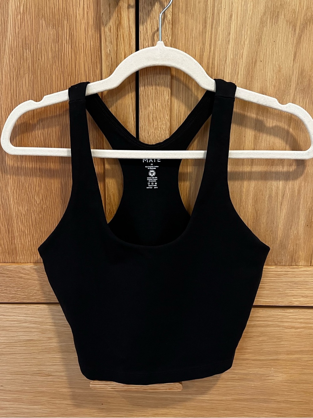 Mate the Label Organic Stretch Racer Tank Top Black Size Medium Active Yoga